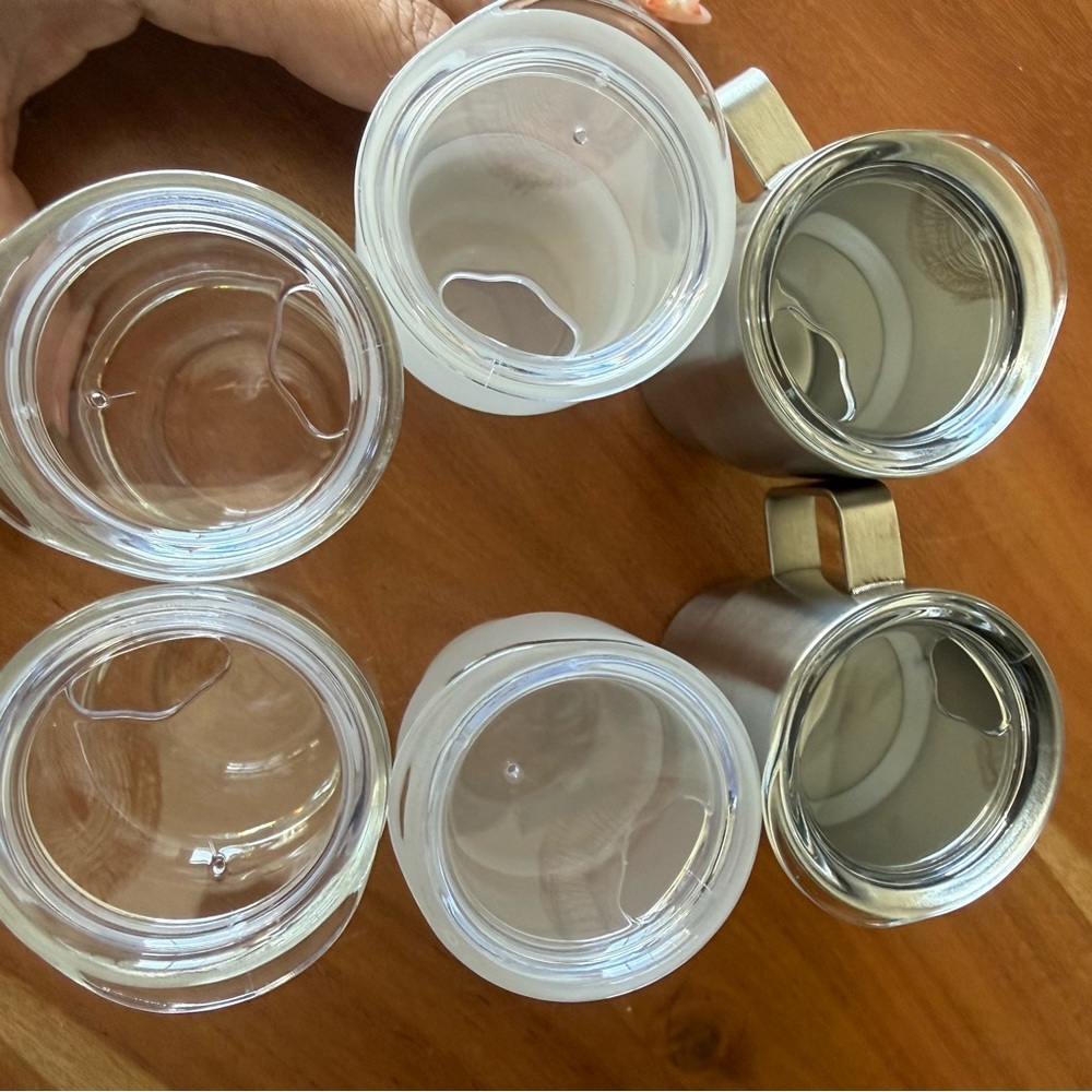 Set of 6 Mini 3oz Tumbler Shot Glasses w/ Lids & Straws - Picture 7 of 8